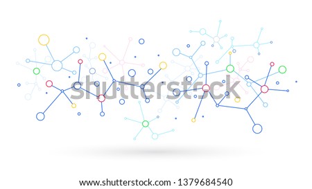 Network communication sharing particles vector background