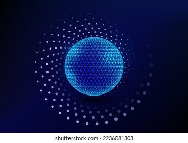 Network communication. spinning around planet background. vector design illustration.
