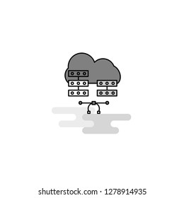 Network communication Web Icon. Flat Line Filled Gray Icon Vector