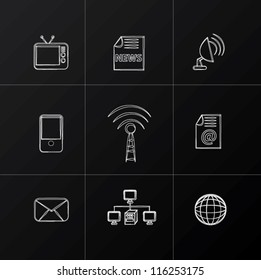 Network and communication,icon set,Vector
