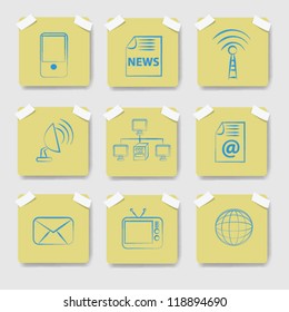 Network and communication,icon set,Vector
