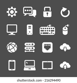 network and computer icon set, vector eps10.