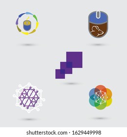 Network and computer Logo set, technology logo, Template. vector,