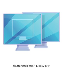 Network computer monitor icon. Cartoon of network computer monitor vector icon for web design isolated on white background
