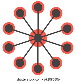 Network concept circles single icon. Global technology or social network. Vector diagram of logistic data analysis