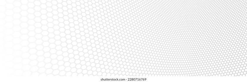 Network concept hexagonal pattern in 3D dimensional perspective, abstract background of future technology, science dynamic backdrop.