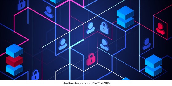 Network Concept. Isometric theme for your business. Vector illustration