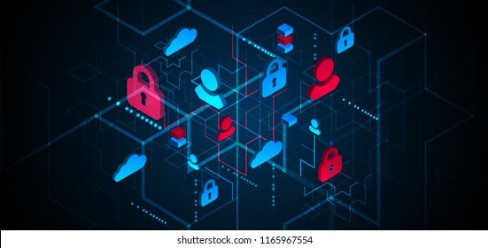 Network Concept. Isometric theme for your business. Vector illustration