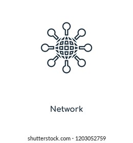 Network concept line icon. Linear Network concept outline symbol design. This simple element illustration can be used for web and mobile UI/UX.