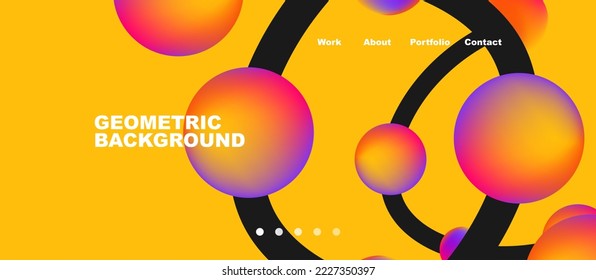 Network concept, line points connections geometric landing page background.