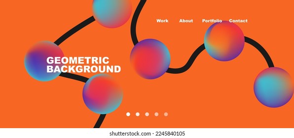 Network concept, line points connections geometric landing page background.