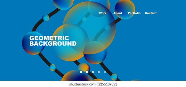 Network concept, line points connections geometric landing page background. - Shutterstock ID 2255189351