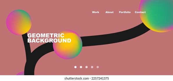 Network concept, line points connections geometric landing page background.