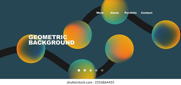 Network concept, line points connections geometric landing page background.