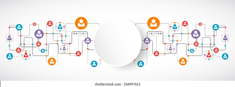 Network concept.  Social media. Vector