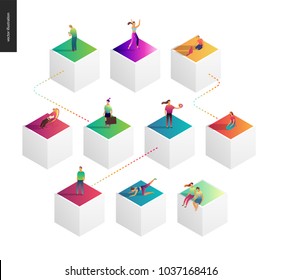 Network concept vector illustration - scheme showing users connection and interaction