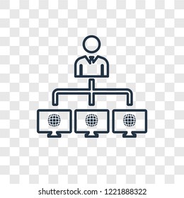 Network concept vector linear icon isolated on transparent background, Network concept transparency concept in outline style