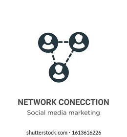 Network conecction glyph icon vector on white background. Flat vector network conecction icon symbol sign from modern social collection for mobile concept and web apps design.