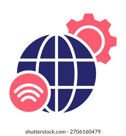 Icono de configuración de red Color Relleno Estilo Ilustración vectorial