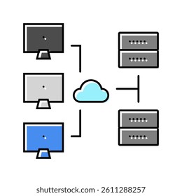 network configuration repair computer color icon vector. network configuration repair computer sign. isolated symbol illustration