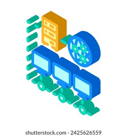 network configuration repair computer isometric icon vector. network configuration repair computer sign. isolated symbol illustration