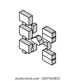 network configuration repair computer isometric icon vector. network configuration repair computer sign. isolated symbol illustration