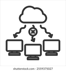 Network Congestion Outline Icon Vector Illustration