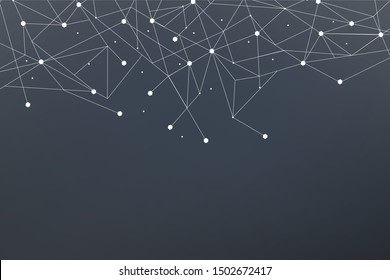 Network connect background, abstract vector. Digital network background with dots and lines for nodes, data and ai design.Abstract futuristic ai network, connecting lines and dots. Vector illustration