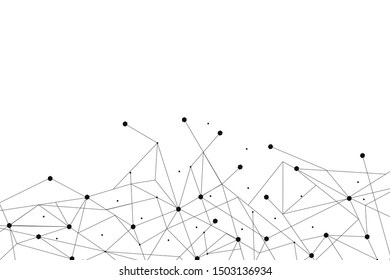 Network connect background, abstract vector. Digital network background with dots and lines for nodes, data and ai design.Abstract futuristic ai network, connecting lines and dots. Vector illustration