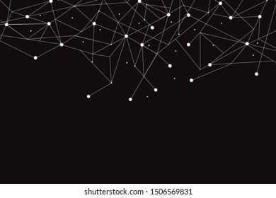 Network connect background, abstract vector. Digital network background with dots and lines for nodes, data and ai design.Abstract futuristic ai network, connecting lines and dots. Vector illustration