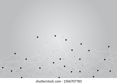 Network connect background, abstract vector. Digital network background with dots and lines for nodes, data and ai design.Abstract futuristic ai network, connecting lines and dots. Vector illustration