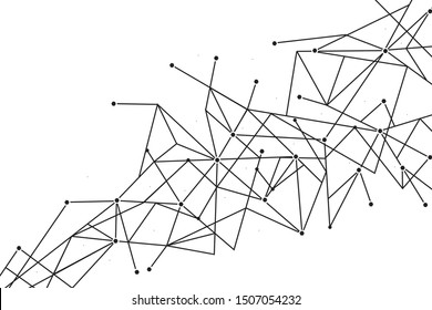 Network connect background, abstract vector. Digital network background with dots and lines for nodes, data and ai design.Abstract futuristic ai network, connecting lines and dots. Vector illustration