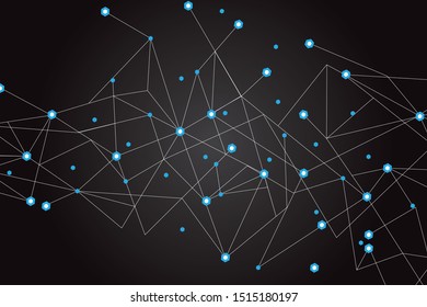 Network connect background, abstract vector. Digital network background with dots and lines for nodes, data and ai design.Abstract futuristic ai network, connecting lines and dots. Vector illustration