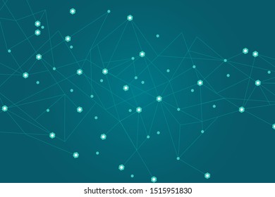 Network connect background, abstract vector. Digital network background with dots and lines for nodes, data and ai design.Abstract futuristic ai network, connecting lines and dots. Vector illustration