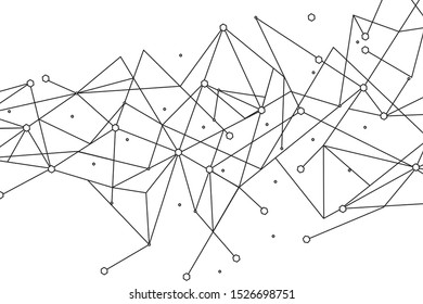 Network connect background, abstract vector. Digital network background with dots and lines for nodes, data and ai design.Abstract futuristic ai network, connecting lines and dots. Vector illustration