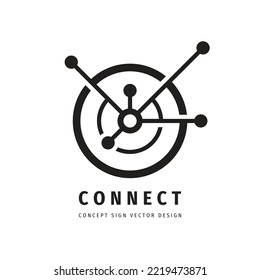 Network connect technology concept business logo template design. Digital data logo sign. Computer SEO icon. Graphic design element. Corporate identity. Vector illustration.