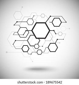 network of connected cells of different size