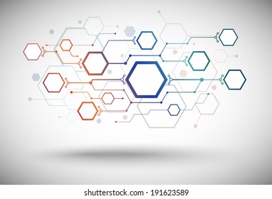 a network of connected cells of different size two level. gradient