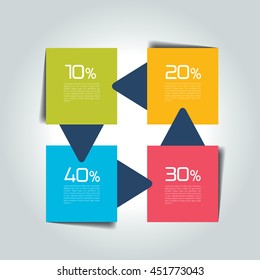 Network connected infographic. 4 step design. Vector illustration.