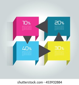 Network connected infographic. 4 step design. Vector illustration.