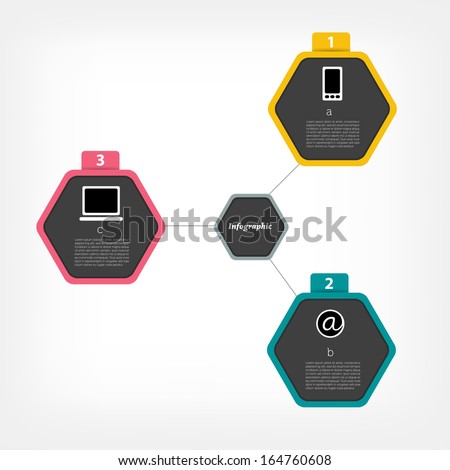 Network connected speech diagram. Color presentations with text box 