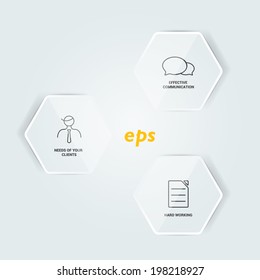 Network connected speech diagram. Minimalistic flat template. Infographic vector.