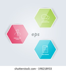 Network connected speech diagram. Minimalistic flat template. Infographic vector.