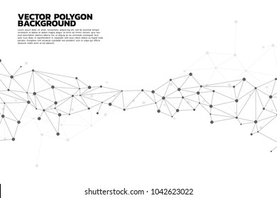 Fundo de polígono de ponto de conexão de rede em fundo branco isolado