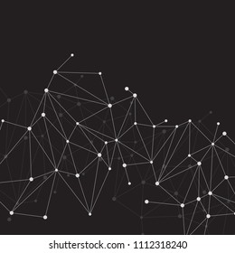 Network Connecting dot polygon background : Concept of Network, Business, Connecting, Molecule, Data, Chemical