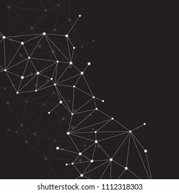 Network Connecting dot polygon background : Concept of Network, Business, Connecting, Molecule, Data, Chemical
