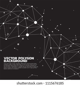 Network Connecting dot polygon background : Concept of Network, Business, Connecting, Molecule, Data, Chemical