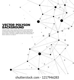 Network Connecting dot polygon background : Concept of Network, Business, technology, Connecting, Molecule, Data, Chemical