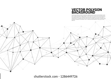 Network Connecting dot polygon background. Concept of Network Business, technology, Data and chemical. Dot connect line abstract background represent futuristic network and data transformation