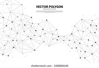 Network Connecting dot polygon background. Concept of Network Business, technology, Data and chemical. Dot connect line abstract background represent futuristic network and data transformation